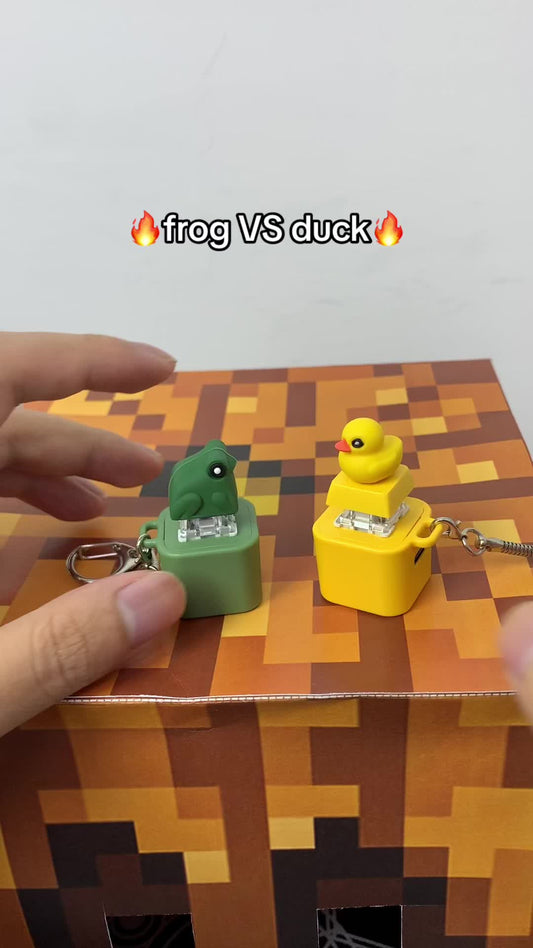 Spinning Quack Duck Keychain&FrogCroaking Realistic Sound Fidget Toywith liahts Durable ABS PlasticConstruction for Adults Kids FocusRelaxation Stress Relief