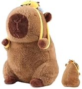 Capybara Plush Cute Capybara Stuffed Animal Kawaii Plush with Strawberry Hat Capybara Gifts Cute Plush Pillow Birthday for Boys Girls 9 Inch