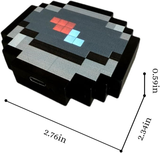 Mc Trendy Rechargeable LED Pixel Art Compass - RPG Prop for Retro Gamers | Collectible Display Toy with Pretend Play | Pixel Compass Toy Keychain, Perfect Gift for Friends' Birthday & Game Lovers (Boys/Girls)