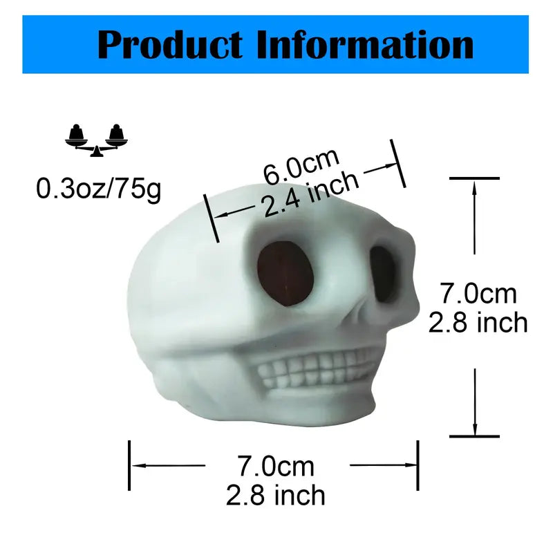 Halloween Stress Balls Squeeze Skull With Blood and Maggots Halloween Prank Skull Squeeze Gift for Halloween HorrorSkull Decor