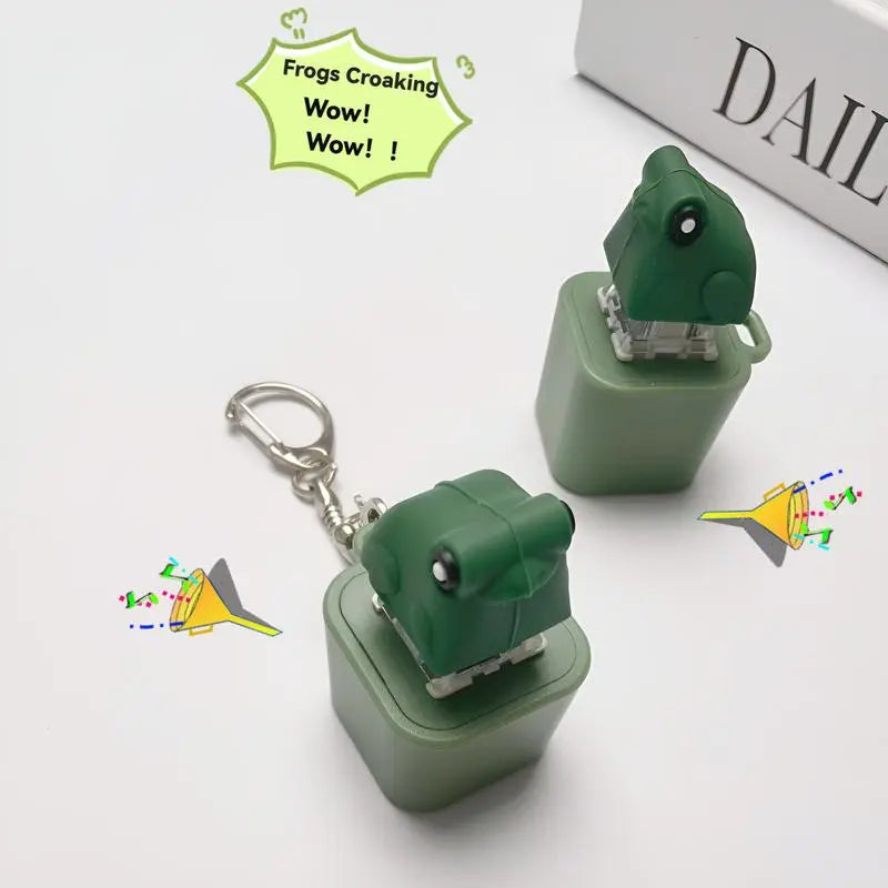 Spinning Quack Duck Keychain&FrogCroaking Realistic Sound Fidget Toywith liahts Durable ABS PlasticConstruction for Adults Kids FocusRelaxation Stress Relief