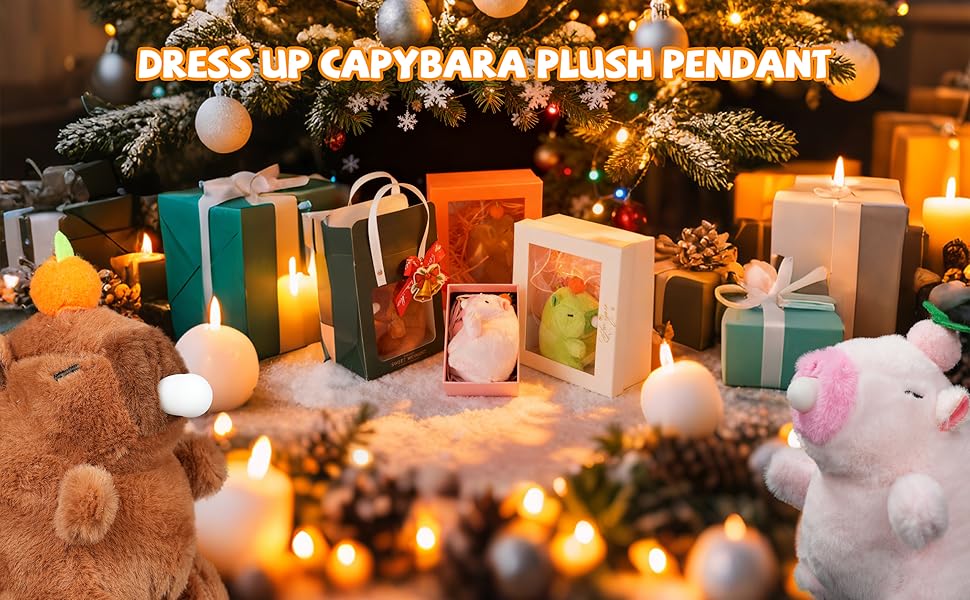 Capybara Plush Cute Stufffed Keychain Funny Squeeze Dolls Bag Accessories Pop Bubble Sound & Stress Relief Gifts for Women