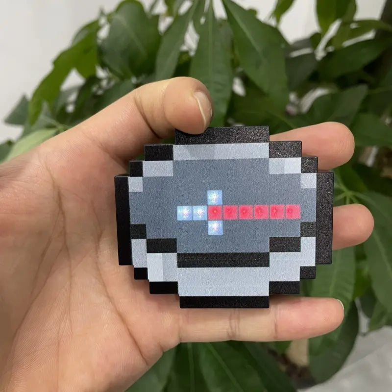 Mc Trendy Rechargeable LED Pixel Art Compass - RPG Prop for Retro Gamers | Collectible Display Toy with Pretend Play | Pixel Compass Toy Keychain, Perfect Gift for Friends' Birthday & Game Lovers (Boys/Girls)