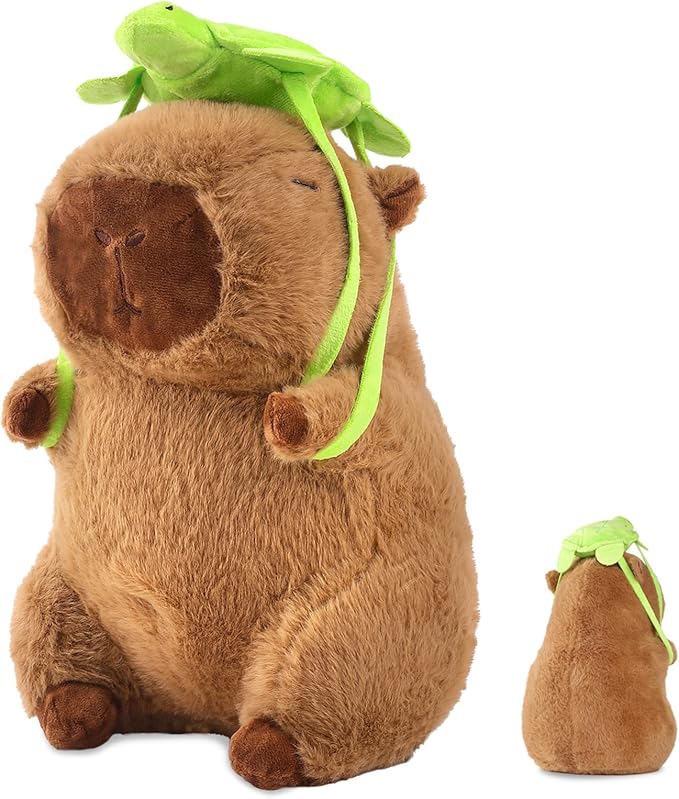 Capybara Plush Cute Capybara Stuffed Animal Kawaii Plush with Strawberry Hat Capybara Gifts Cute Plush Pillow Birthday for Boys Girls 9 Inch