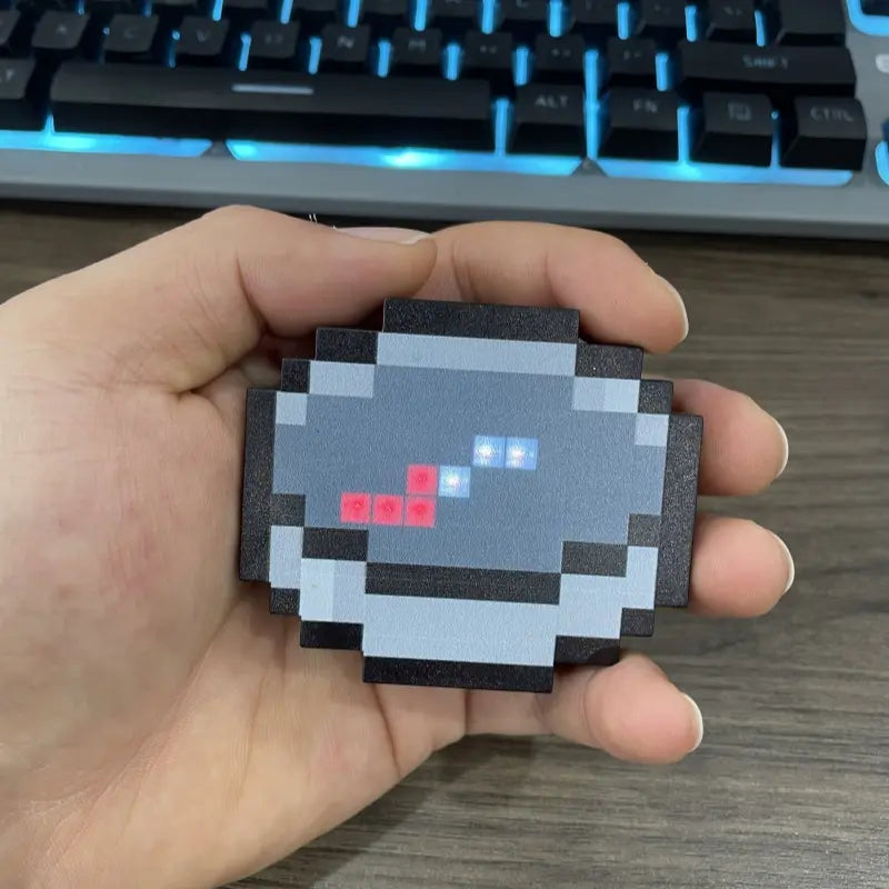 Mc Trendy Rechargeable LED Pixel Art Compass - RPG Prop for Retro Gamers | Collectible Display Toy with Pretend Play | Pixel Compass Toy Keychain, Perfect Gift for Friends' Birthday & Game Lovers (Boys/Girls)