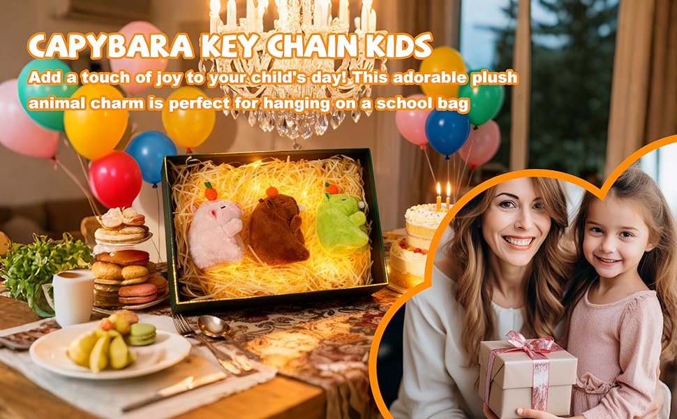 Capybara Plush Cute Stufffed Keychain Funny Squeeze Dolls Bag Accessories Pop Bubble Sound & Stress Relief Gifts for Women