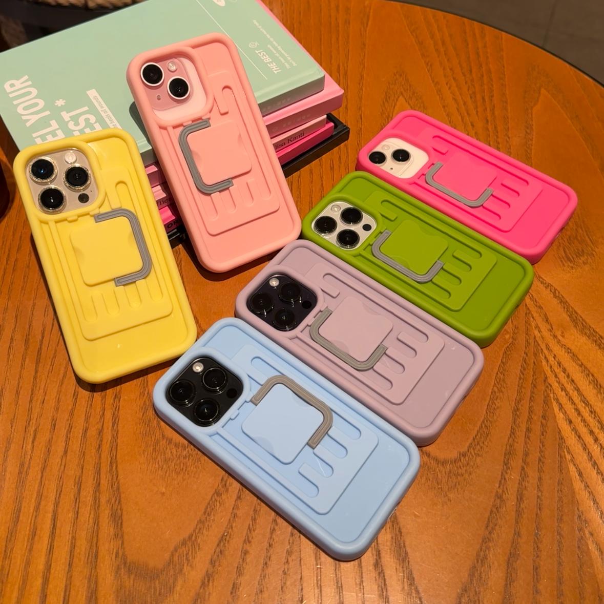Creative Phone Case with Storage Box, 1 Count Multifunctional Phone Case with Holder & Lanyard, Anti-fall Protective Cover for iPhone Series